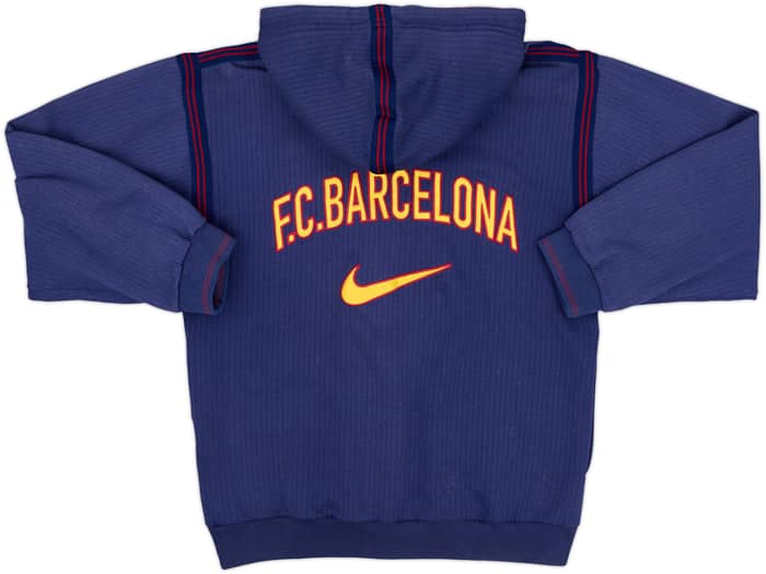 1998-99 Barcelona Nike 1/4 Zip Hooded Sweat Top - 8/10 - (S)