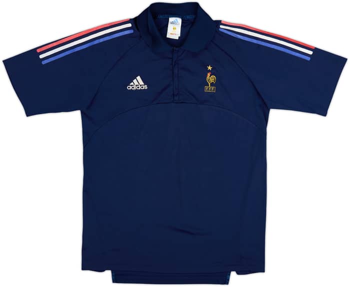 2002-03 France adidas 1/4 Zip Polo Shirt - 5/10 - (M/L)