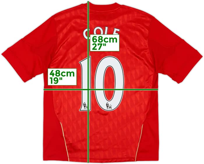 2010-12 Liverpool Home Shirt Cole #10 - 8/10 - (L.Boys)