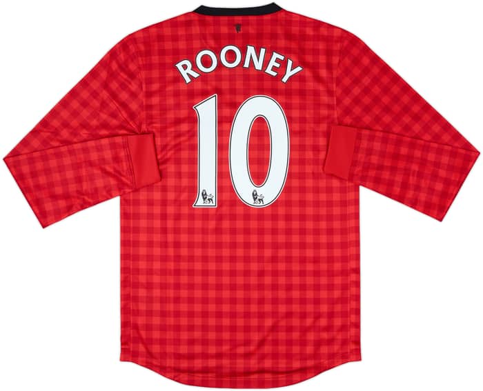2012-13 Manchester United Home L/S Shirt Rooney #10 (S)