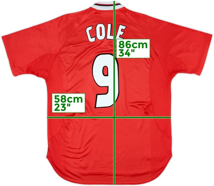 1997-00 Manchester United CL Shirt Cole #9 - 5/10 - (XL)
