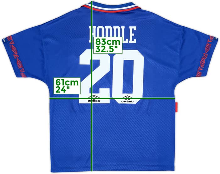 1993-94 Chelsea Home Shirt Hoddle #20 - 8/10 - (XL)