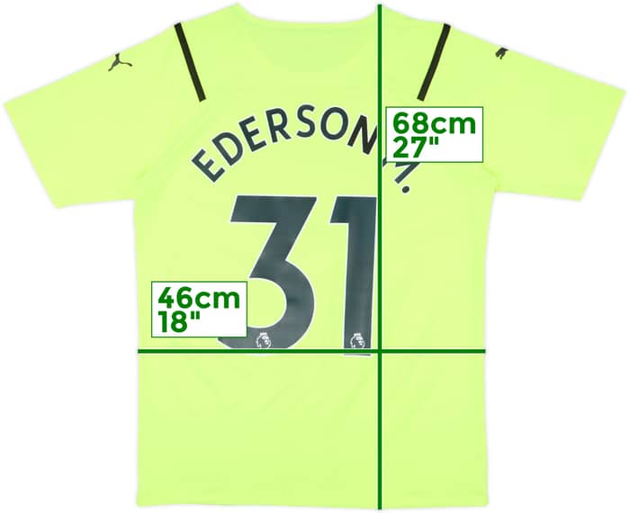 2021-22 Manchester City Authentic GK S/S Shirt Ederson M. #31 - 8/10 - (L)