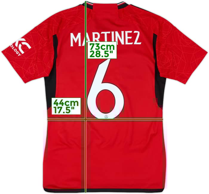 2023-24 Manchester United Home Shirt Martinez #6 - 9/10 - (S)