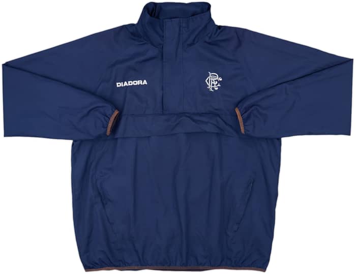 2002-03 Rangers Diadora Hooded 1/4 Zip Jacket - 8/10 - (M)