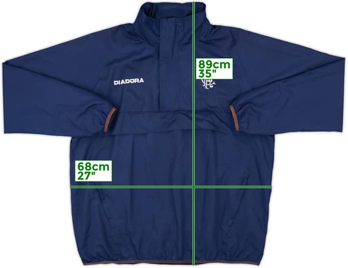 2002-03 Rangers Diadora Hooded 1/4 Zip Jacket - 8/10 - (M)