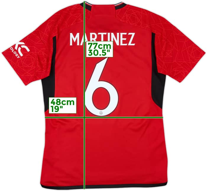 2023-24 Manchester United Home Shirt Martinez #6 - 9/10 - (M)