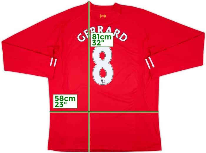 2013-14 Liverpool Home L/S Shirt Gerrard #8 - 7/10 - (3XL)