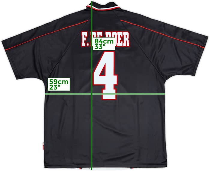 1998-99 Ajax Away Shirt F. De Boer #4 - 8/10 - (XL)