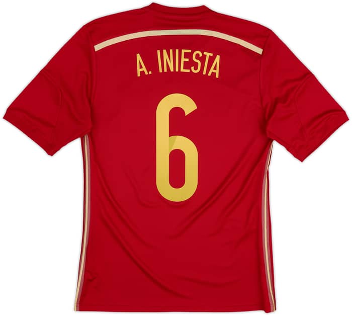 Camiseta de local de España 2013-15 A.Iniesta #6 (S)