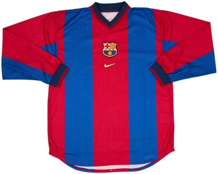 1998-00 Barcelona Player Issue Home L/S Shirt #23 - 6/10 - (L)