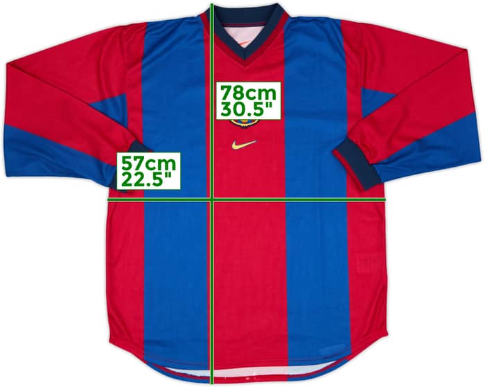 1998-00 Barcelona Player Issue Home L/S Shirt #23 - 6/10 - (L)