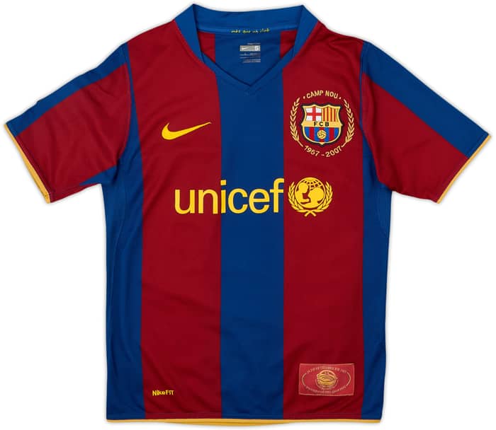 2007-08 Barcelona Home Shirt - 10/10 - (8-9 Years)