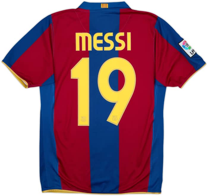 2007-08 Barcelona Home Shirt Messi #19 - 6/10 - (S)
