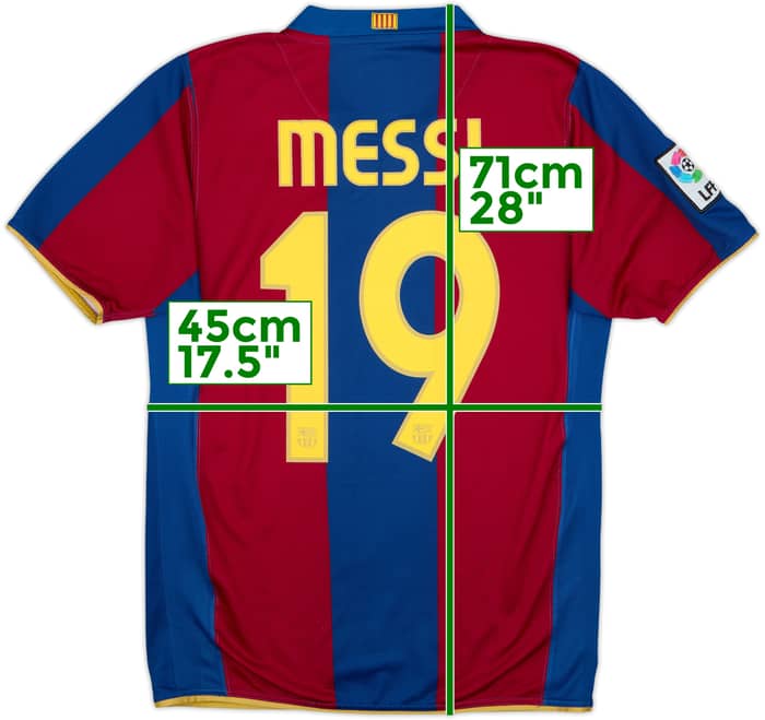 2007-08 Barcelona Home Shirt Messi #19 - 6/10 - (S)