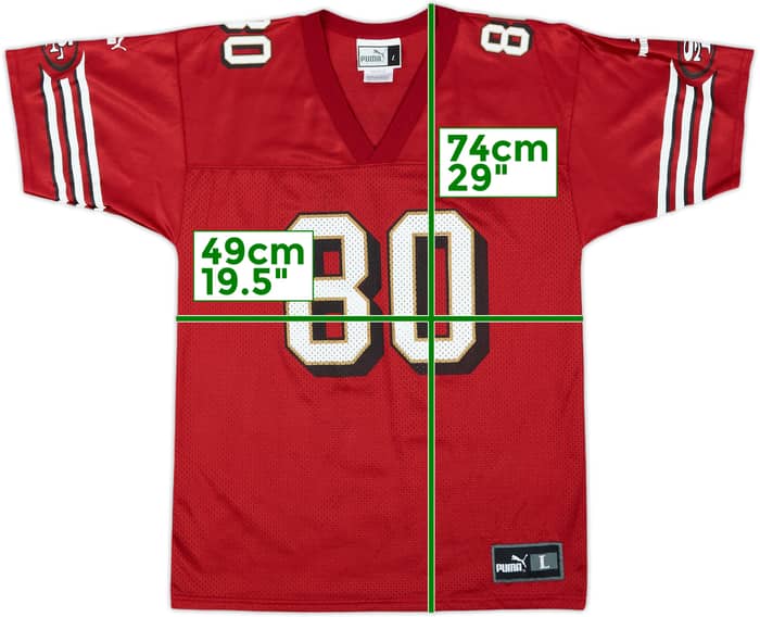1998-00 San Francisco 49ers Rice #80 Puma Home Jersey - 9/10 - (L.Boys)