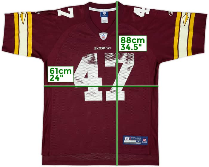 2008 Washington Redskins Cooley #47 Reebok On Field Alternate Jersey - 5/10 - (L)
