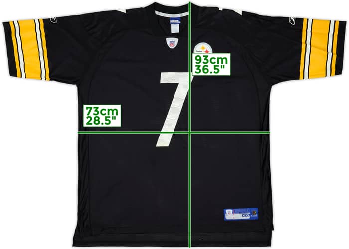 2005-06 Pittsburgh Steelers Roethlisberger #7 Reebok On Field Home Jersey - 8/10 - (XXL)