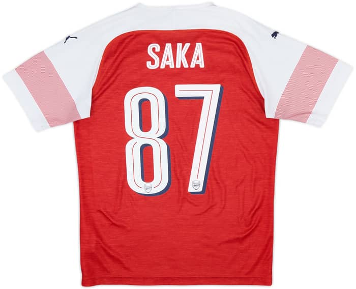 2018-19 Arsenal Home Shirt Saka #87 - 6/10 - (S)