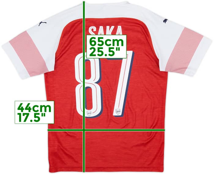2018-19 Arsenal Home Shirt Saka #87 - 6/10 - (S)
