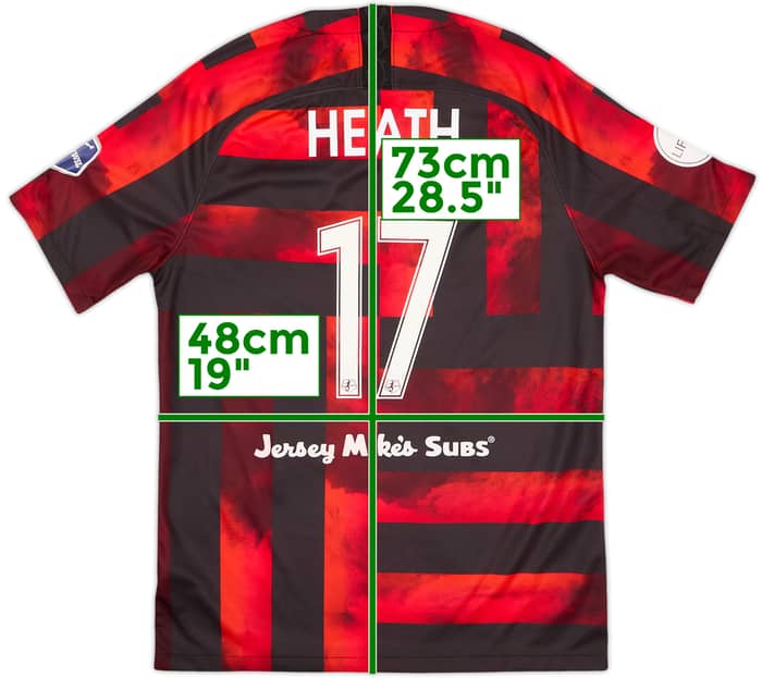 2019 Portland Thorns Home Shirt Heath #17 - 9/10 - (Men's M)