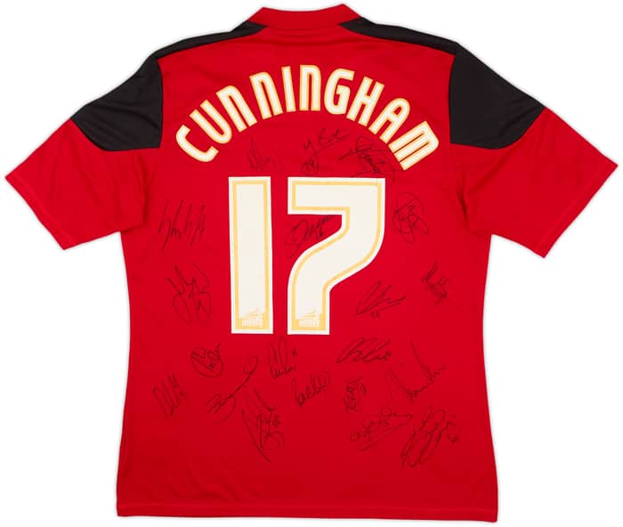 2012-13 Bristol City Squad Signed Match Issue Home Shirt Cunningham #17