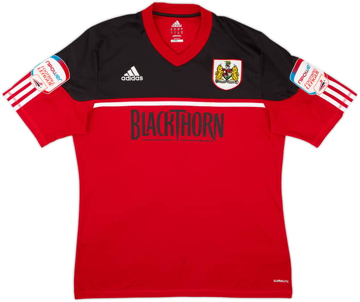 2012-13 Bristol City Squad Signed Match Issue Home Shirt Cunningham #17