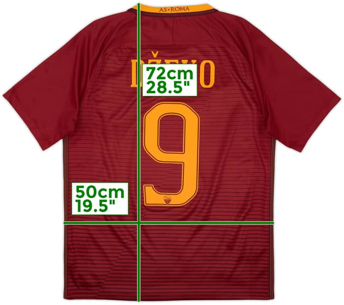 2016-17 Roma Home Shirt Dzeko #9 - 10/10 - (M)