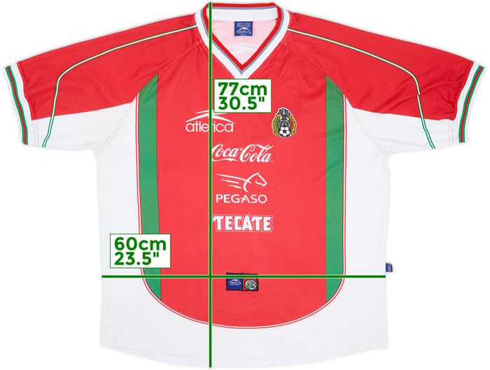 Camiseta de entrenamiento Atletica de México 2000-02 versión jugador - 6/10 - (XL)