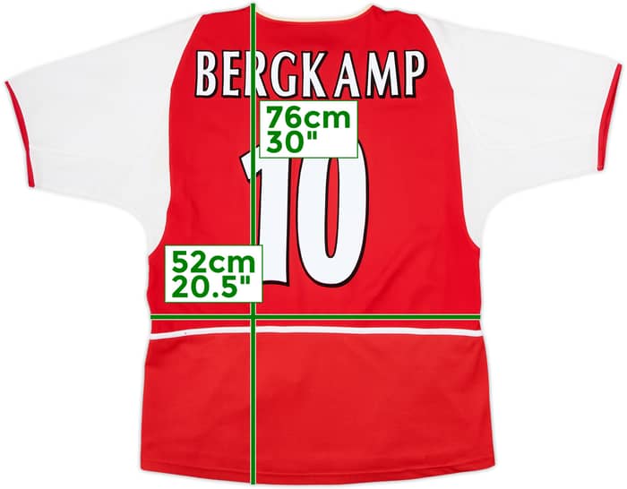 2002-04 Arsenal Home Shirt Bergkamp #10 - 8/10 - (XL)