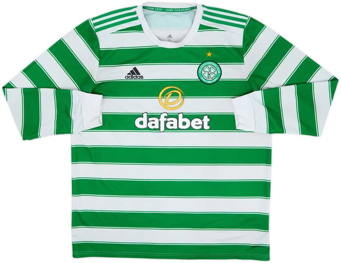 2021-22 Celtic Home L/S Shirt - 5/10 - (XL)