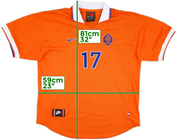1997-98 Netherlands Home Shirt #17 - 8/10 - (XL)