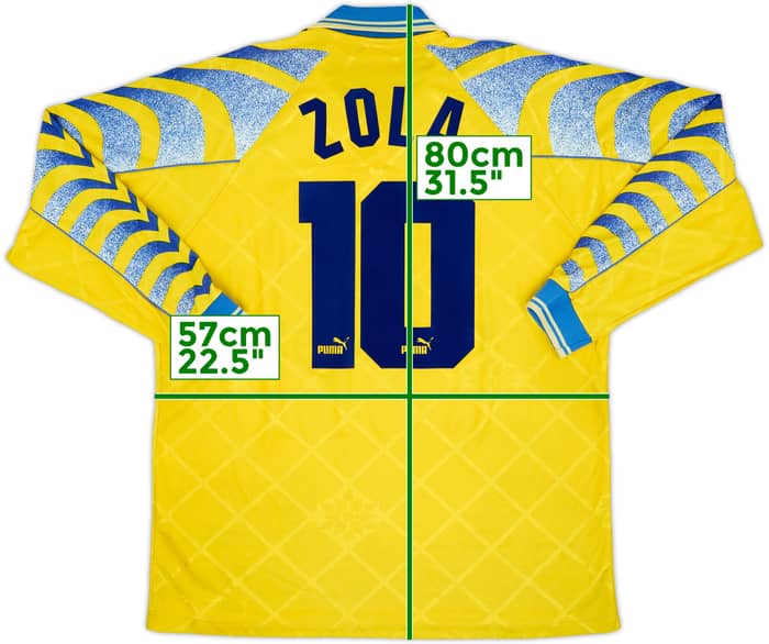 1995-96 Parma Third L/S Shirt Zola #10 - 7/10 - (L)