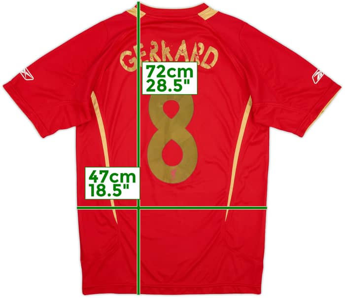 2005-06 Liverpool CL Home Shirt Gerrard #8 - 4/10 - (S)