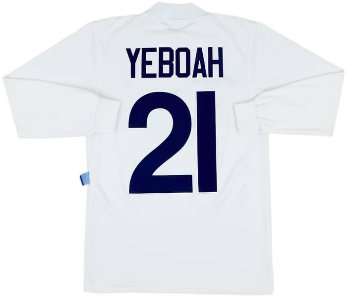 1995-96 Leeds United Home L/S Shirt Yeboah #21 - 8/10 - (S)