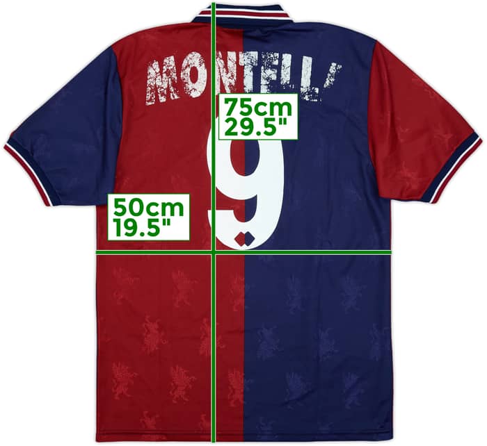 1995-96 Genoa Home Shirt Montella #9 - 4/10 - (M)