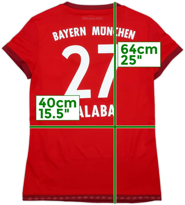2015-16 Bayern Munich Home Shirt Alaba #27 - 10/10 - (Women's S)