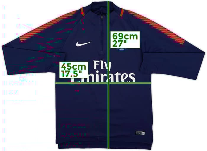 2017-18 Paris Saint-Germain Nike 1/4 Zip Training Top - 7/10 - (S)