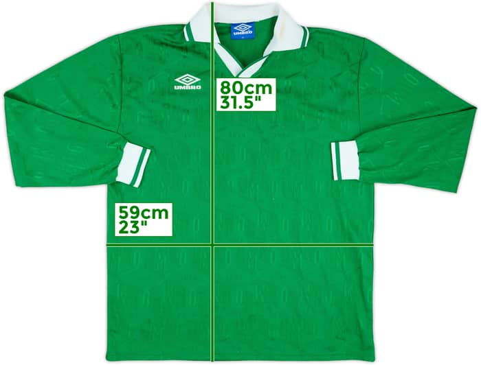 1990s Umbro Template L/S Shirt #18 - 7/10 - (XL)