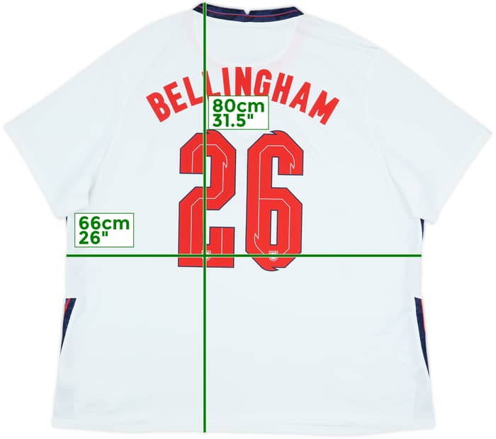 2020-22 England Home Shirt Bellingham #26 - 7/10 - (3XL)