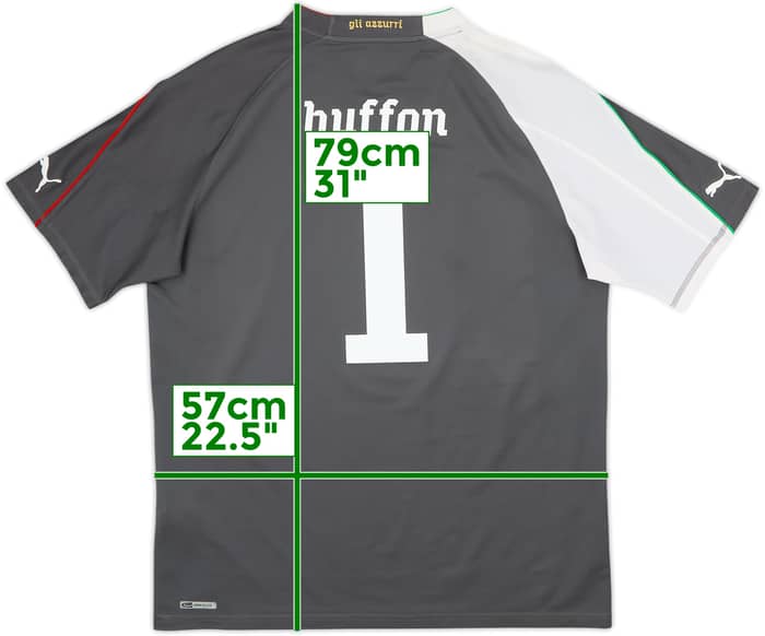 2010-12 Italy Player Issue GK S/S Shirt Buffon #1 - 8/10 - (XXL)