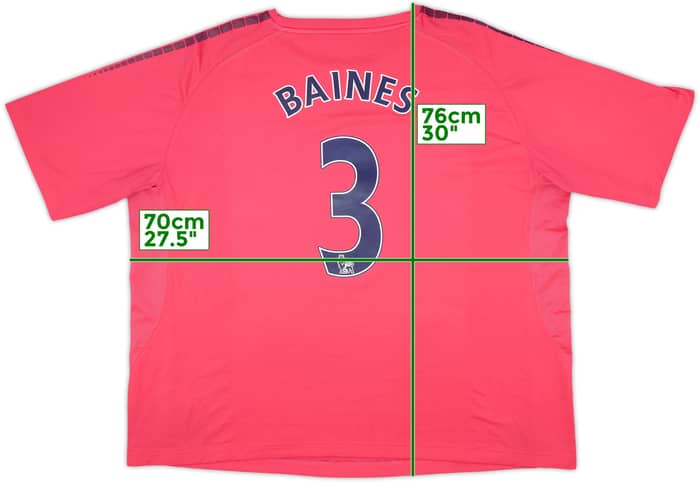 2010-11 Everton Away Shirt Baines #3 - 9/10 - (3XL)