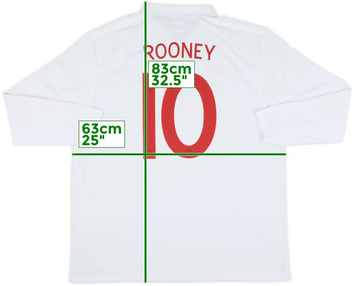 2009-10 England Home L/S Shirt Rooney #10 (XXL)