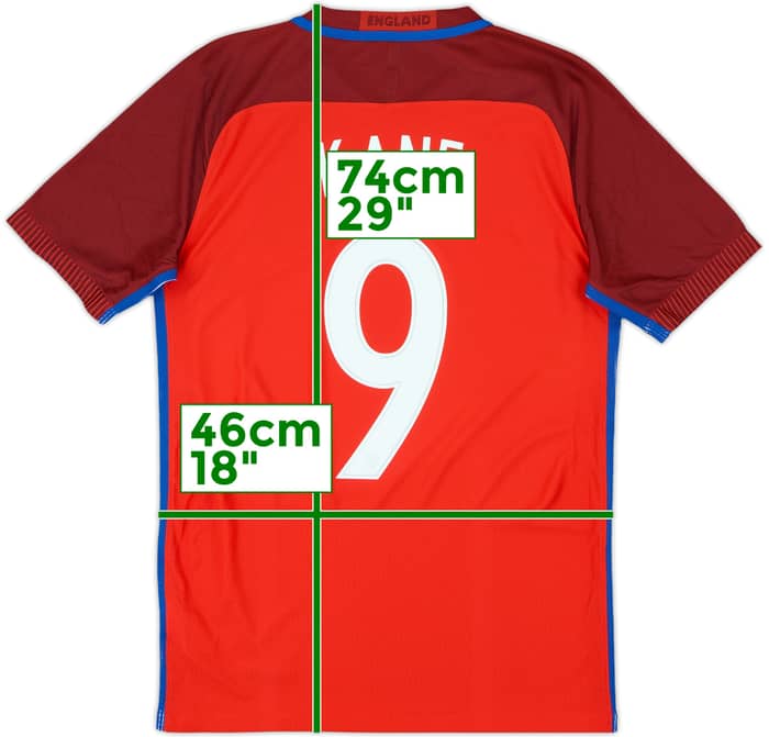 2016-17 England Authentic Away Shirt Kane #9 - 9/10 - (M)