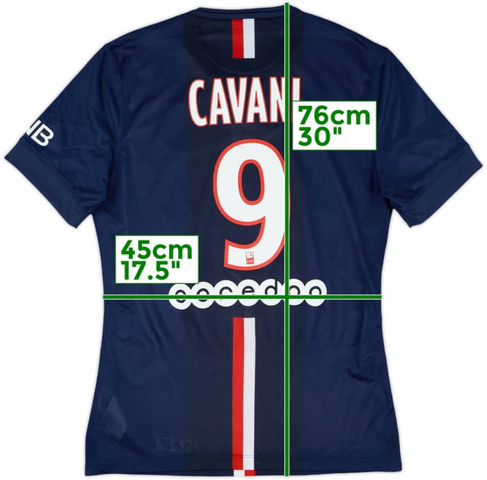2014-15 Paris Saint-Germain Authentic Home Shirt Cavani #9 - 9/10 - (M)