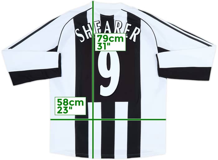 2005-07 Newcastle Home L/S Shirt Shearer #9 - 10/10 - (L)