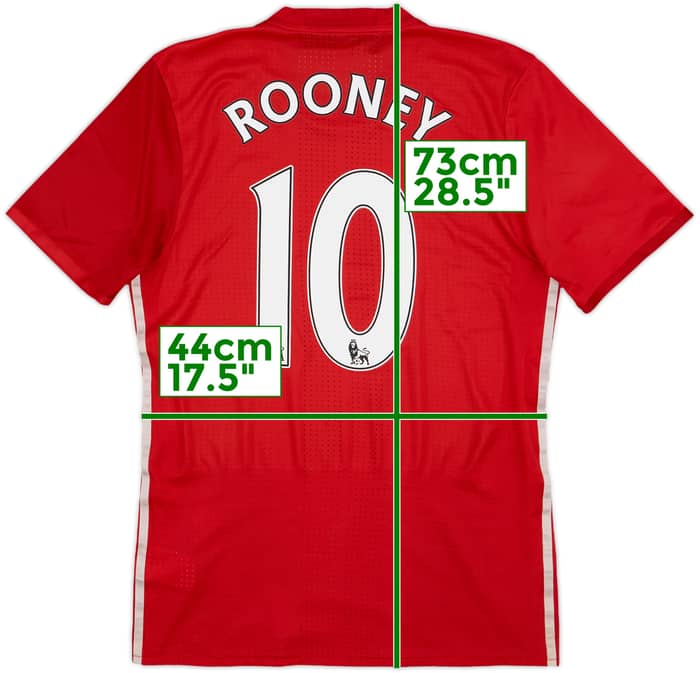 2016-17 Manchester United Authentic Home Shirt Rooney #10 - 7/10 - (M)