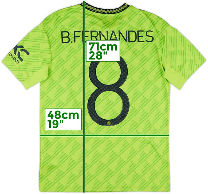 2022-23 Manchester United Third Shirt B.Fernandes #8 - 10/10 - (XL.Boys)