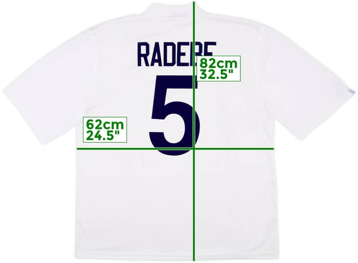 1995-96 Leeds United Home Shirt Radebe #5 - 8/10 - (XXL)