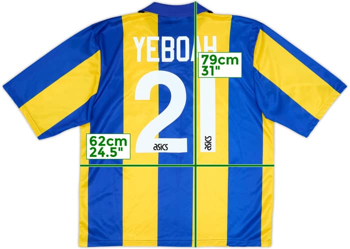 1993-95 Leeds United Away Shirt Yeboah #21 - 8/10 - (XL)